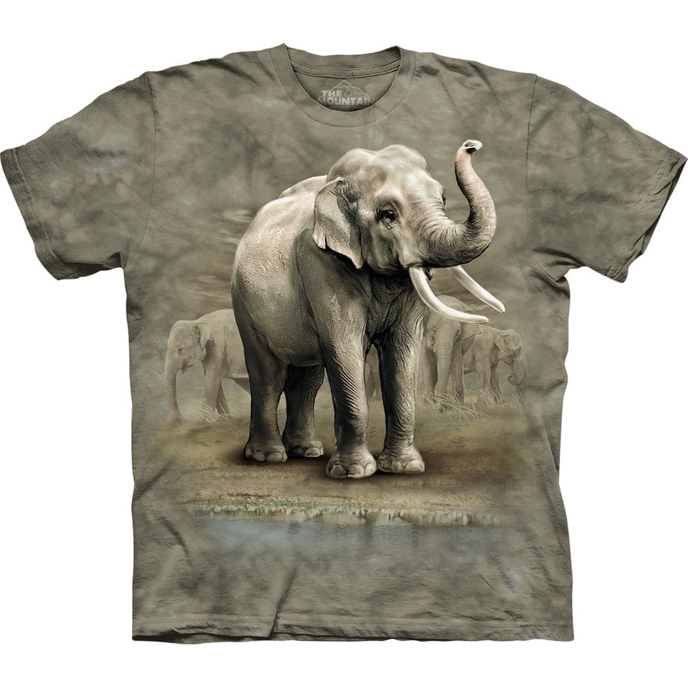 Asian Elephants on the Move T-Shirt Men's T-Shirts Animalworld SM Multi 