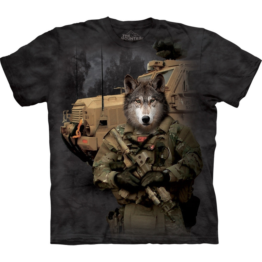 Wolf in Combat Gear T-Shirt Men's T-Shirts The Mountain   