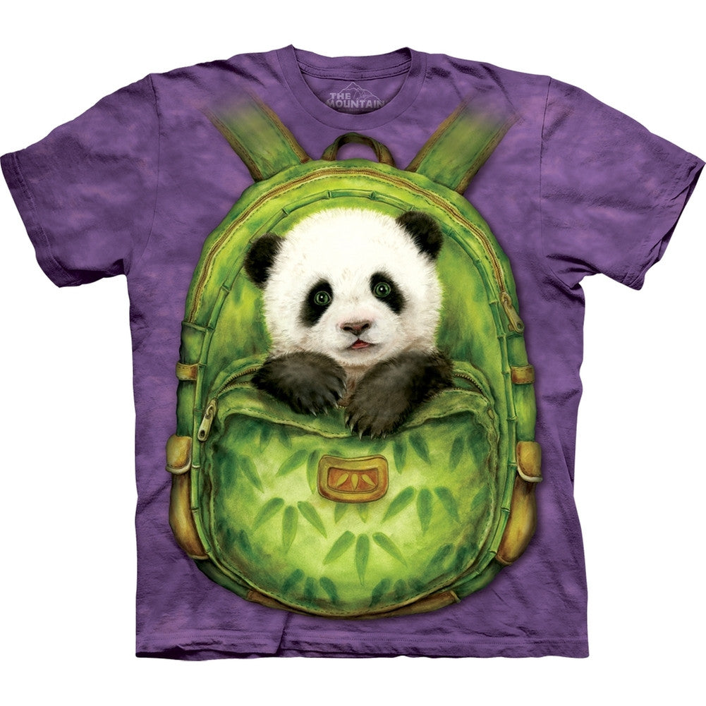 Panda Cub in Backpack T-Shirt Men's T-Shirts Animalworld   