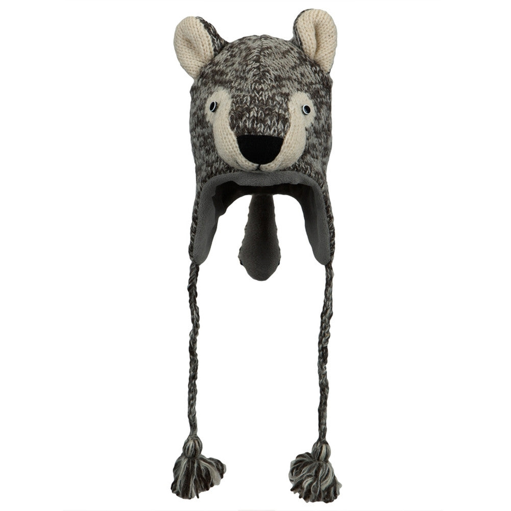 Wolf Peruvian Knit Hat Knit Hats Animalworld   