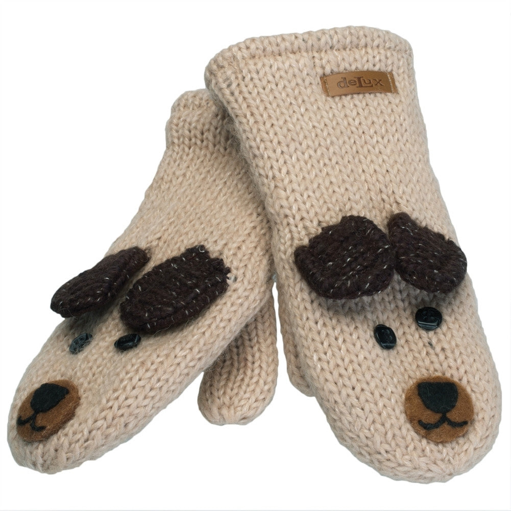 Teddy Bear Pilot Knit Mittens Gloves Animalworld   