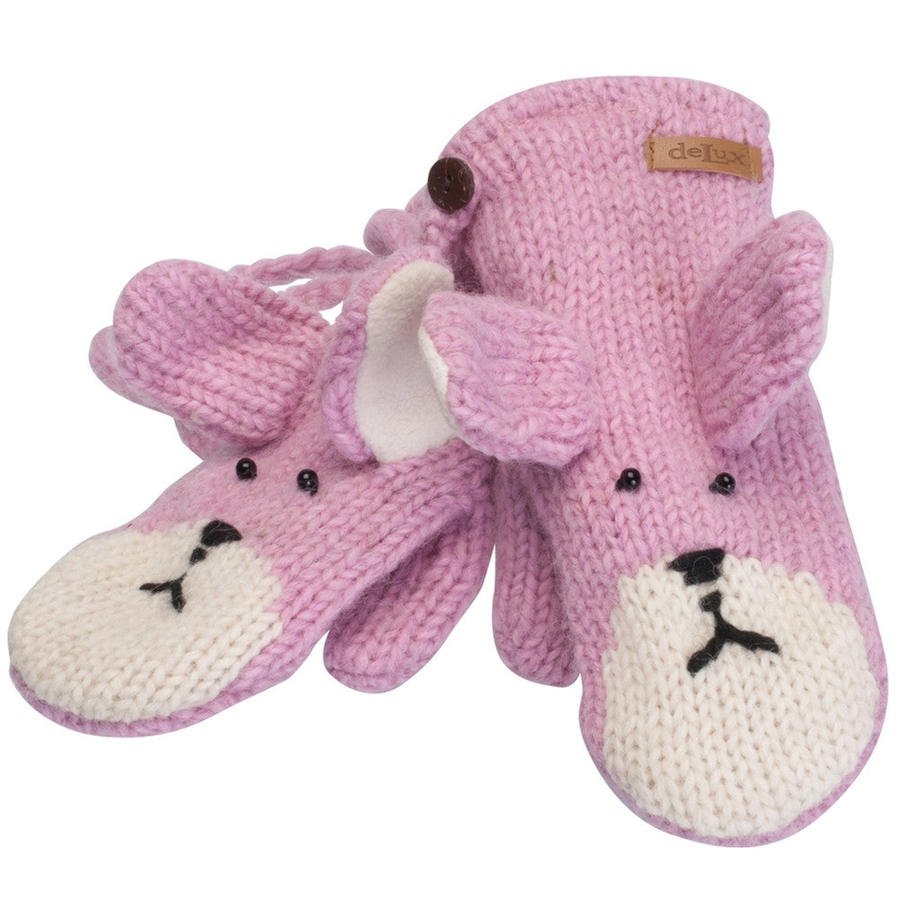 Bailey the Bunny Kids Knit Mittens Gloves Animalworld   