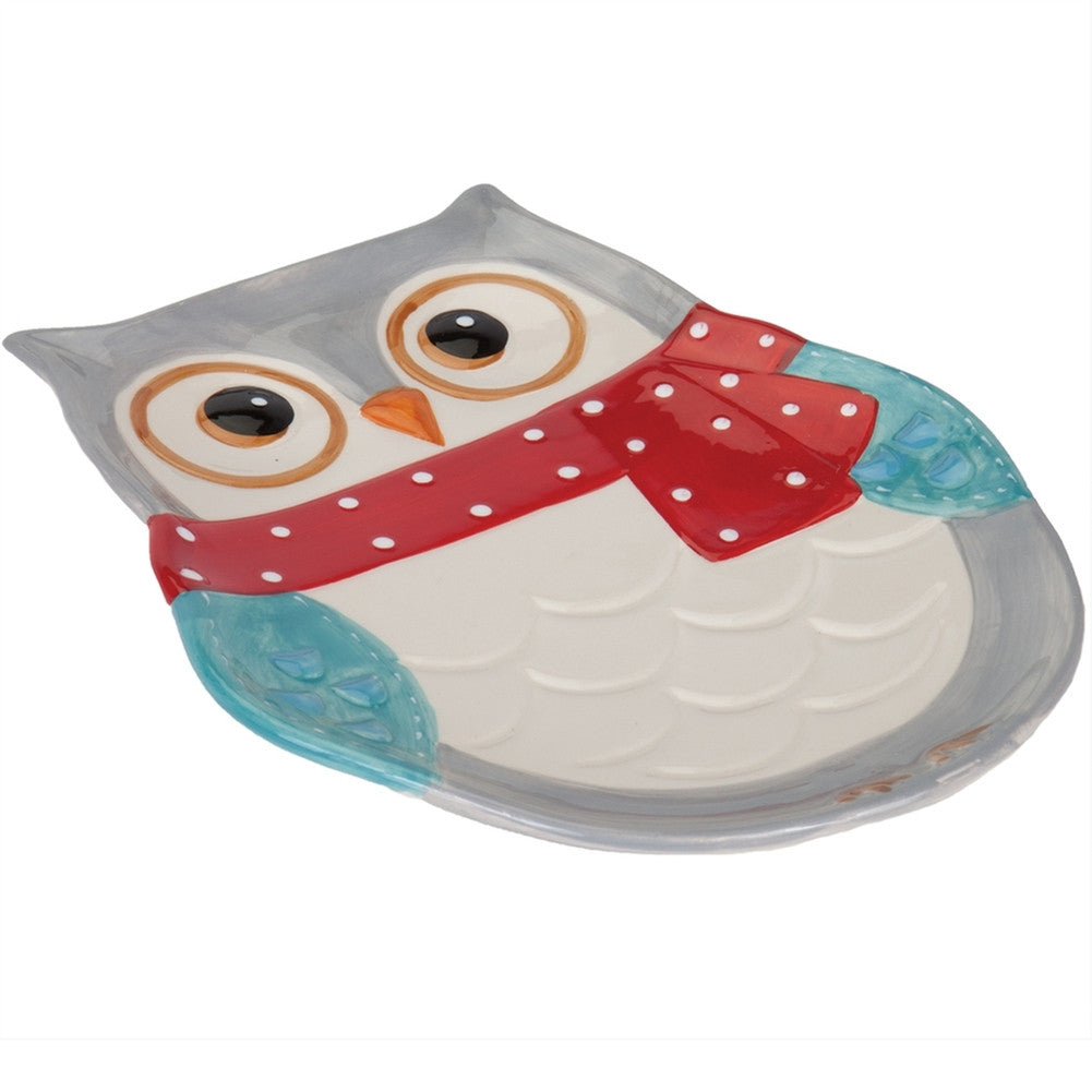 Snowy Owls Shaped Ceramic Platter Plates Animalworld   