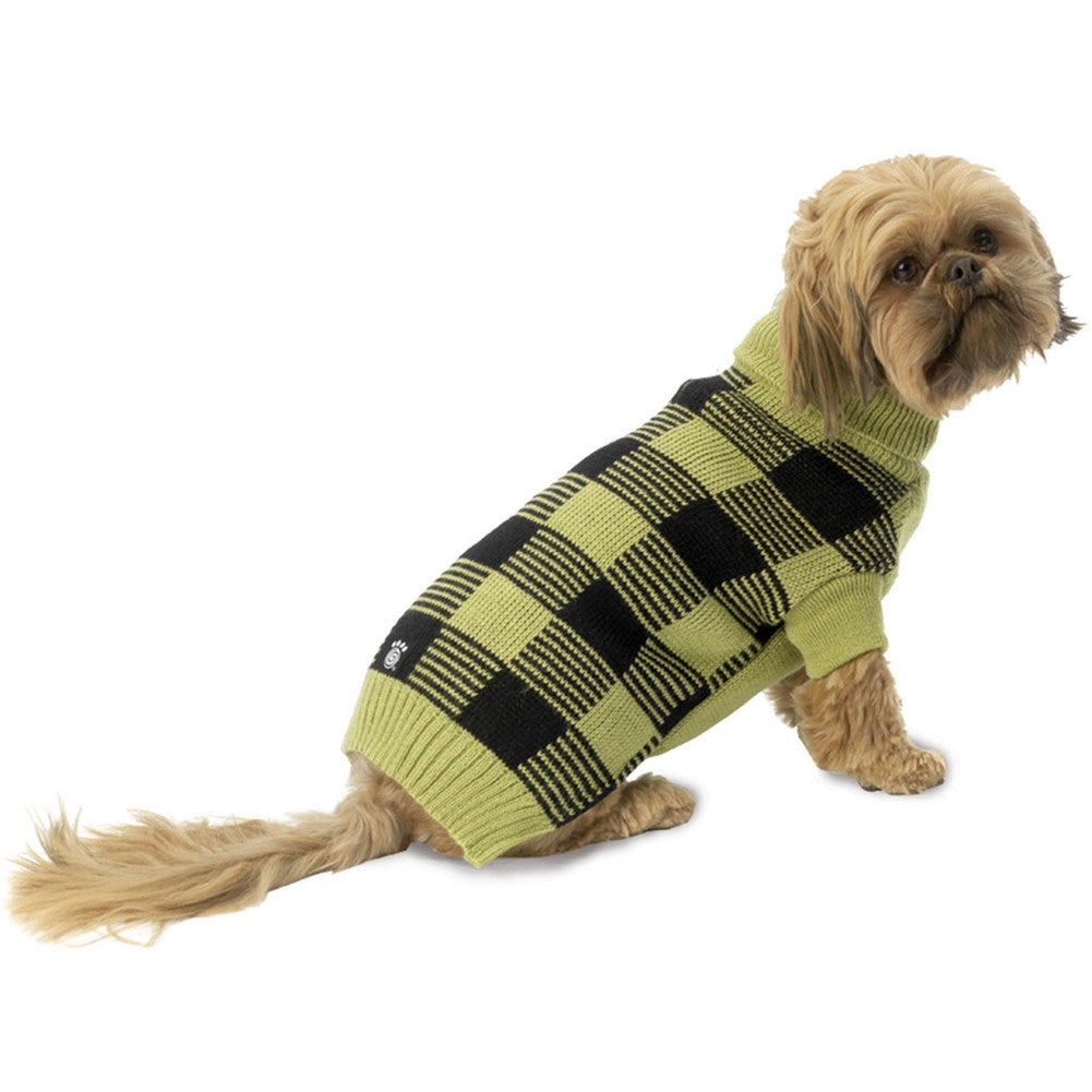 Checker's Checkered Pear & Black Dog Sweater Dog Clothing AnimalWorld   