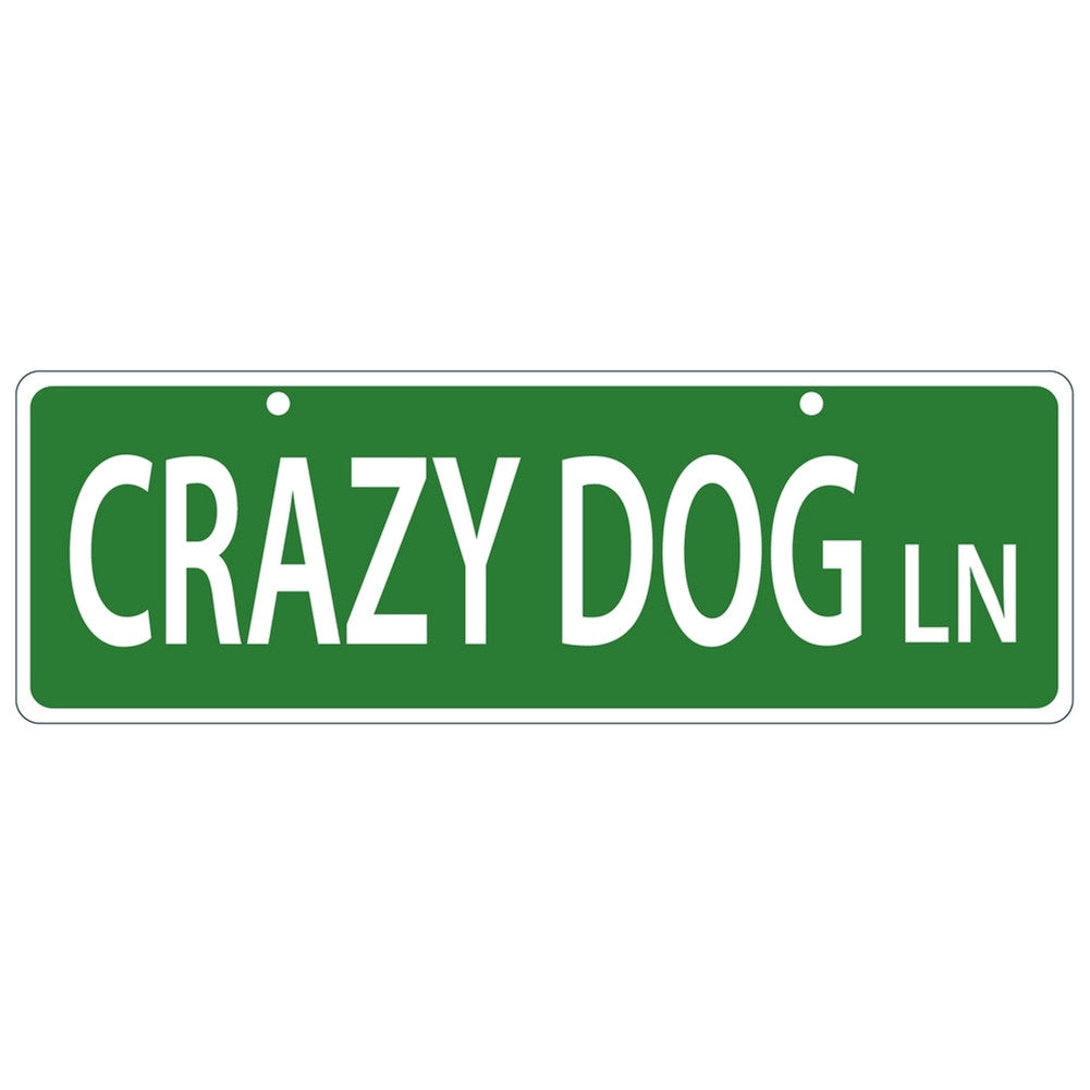 Crazy Dog Lane Plastic Street Sign Signs AnimalWorld   