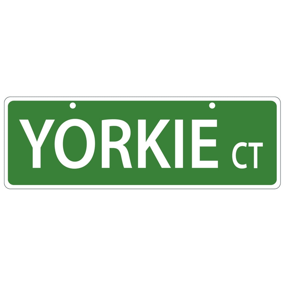 Yorkie Court Plastic Street Sign Signs AnimalWorld   