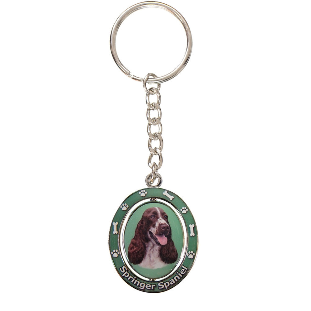 Springer Spaniel Portrait Oval Metal Keychain Keychains AnimalWorld   