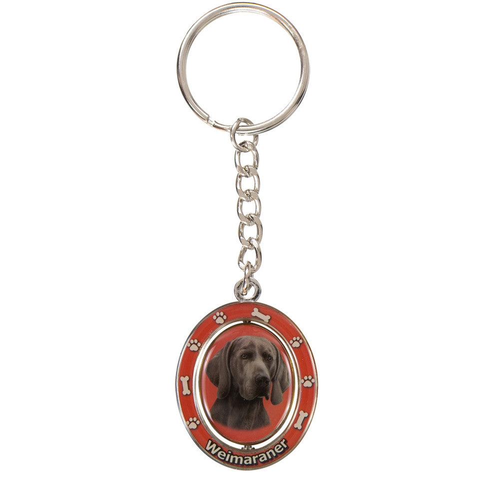 Weimaraner Portrait Oval Metal Keychain Keychains Animalworld   