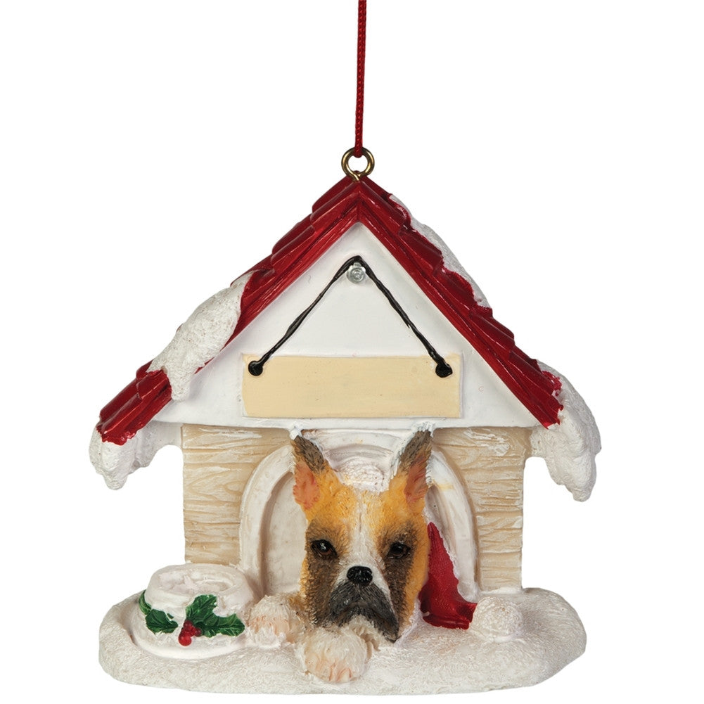 Boxer in Dog House Christmas Ornament Christmas Decorations Animalworld   