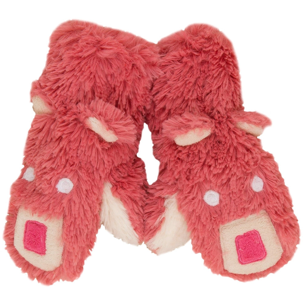 Pink Bear Toddler Fuzzy Fleece Mittens Mittens Animalworld   