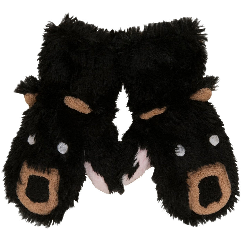 Black Bear Juvy Fuzzy Fleece Mittens Mittens Animalworld   