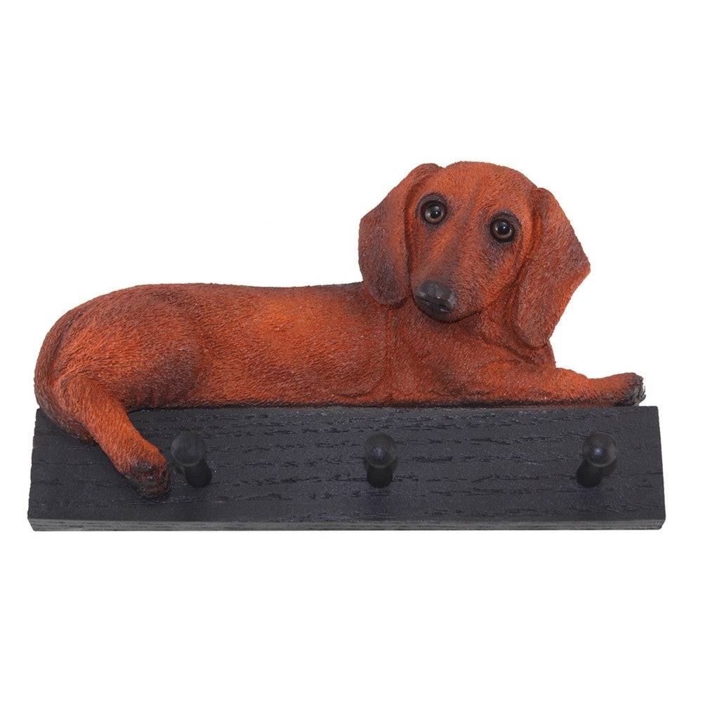 Red Dachshund Dog Leash and Kitchen Holder Wall Hooks Animalworld   