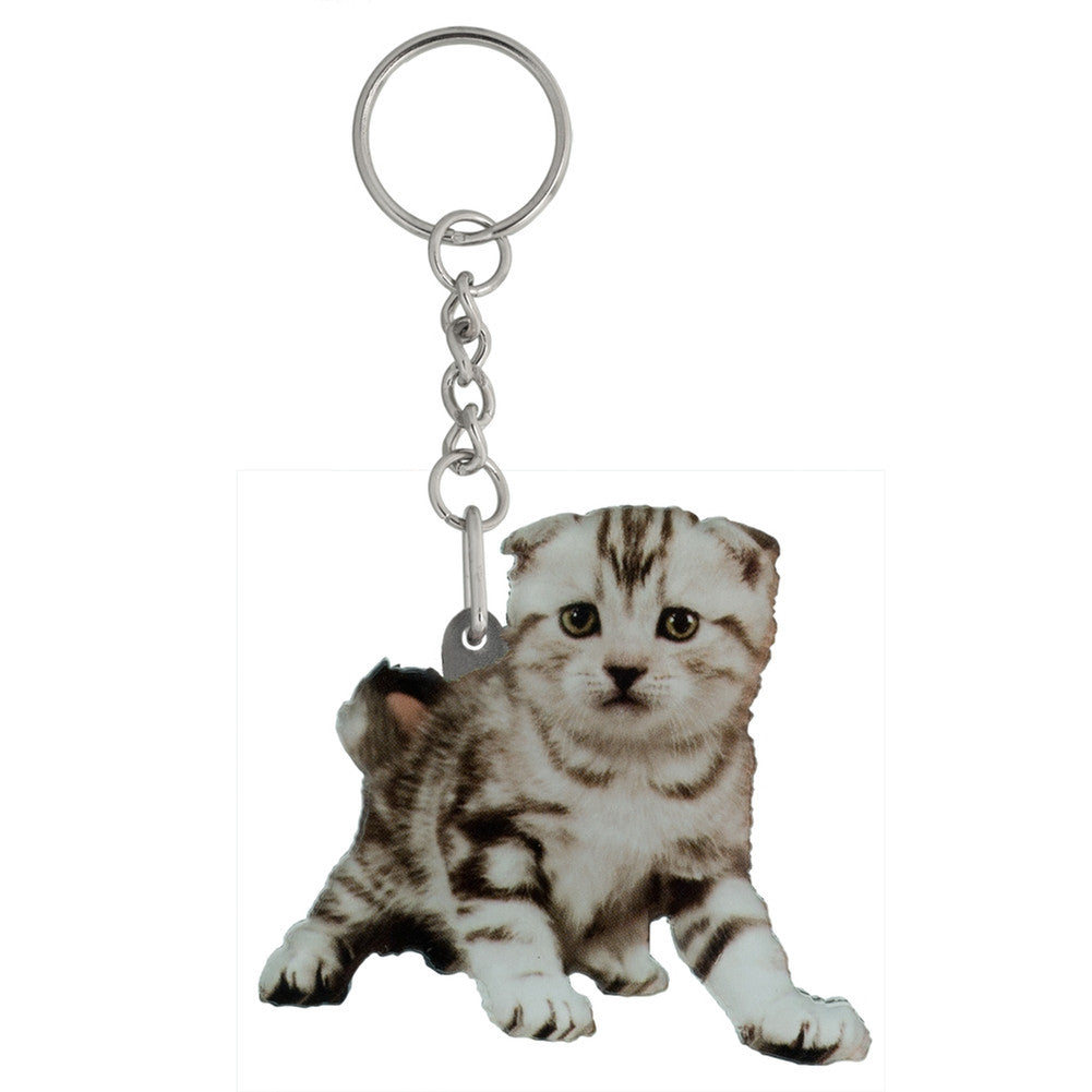 Charlie the Kitten Mirrored Acrylic Keychain Keychains AnimalWorld   