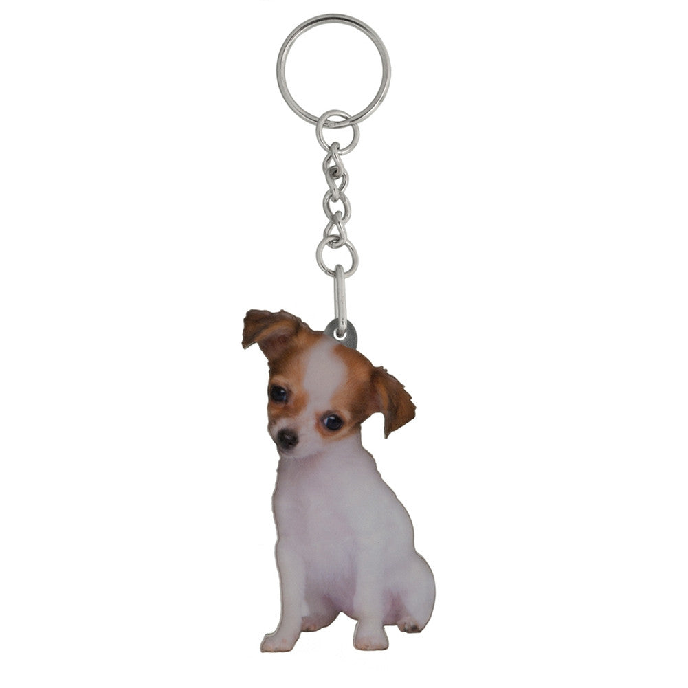 Max the Jack Russell Puppy Mirrored Acrylic Keychain Keychains AnimalWorld   