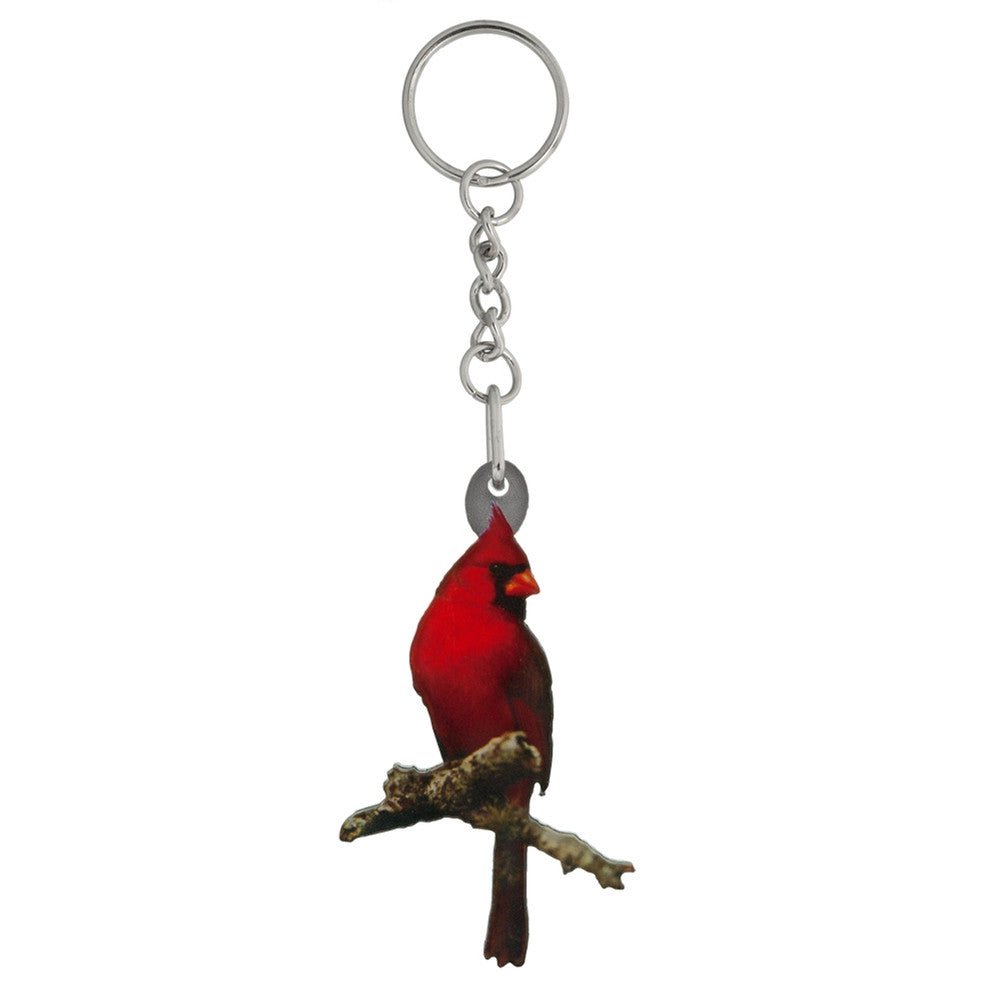 Cardinal Mirrored Acrylic Keychain Keychains AnimalWorld   