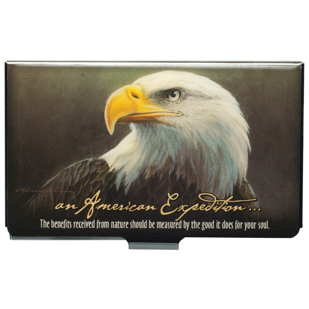 Bald Eagle Stainless Steel Business Card Holder Business Card Holders AnimalWorld   