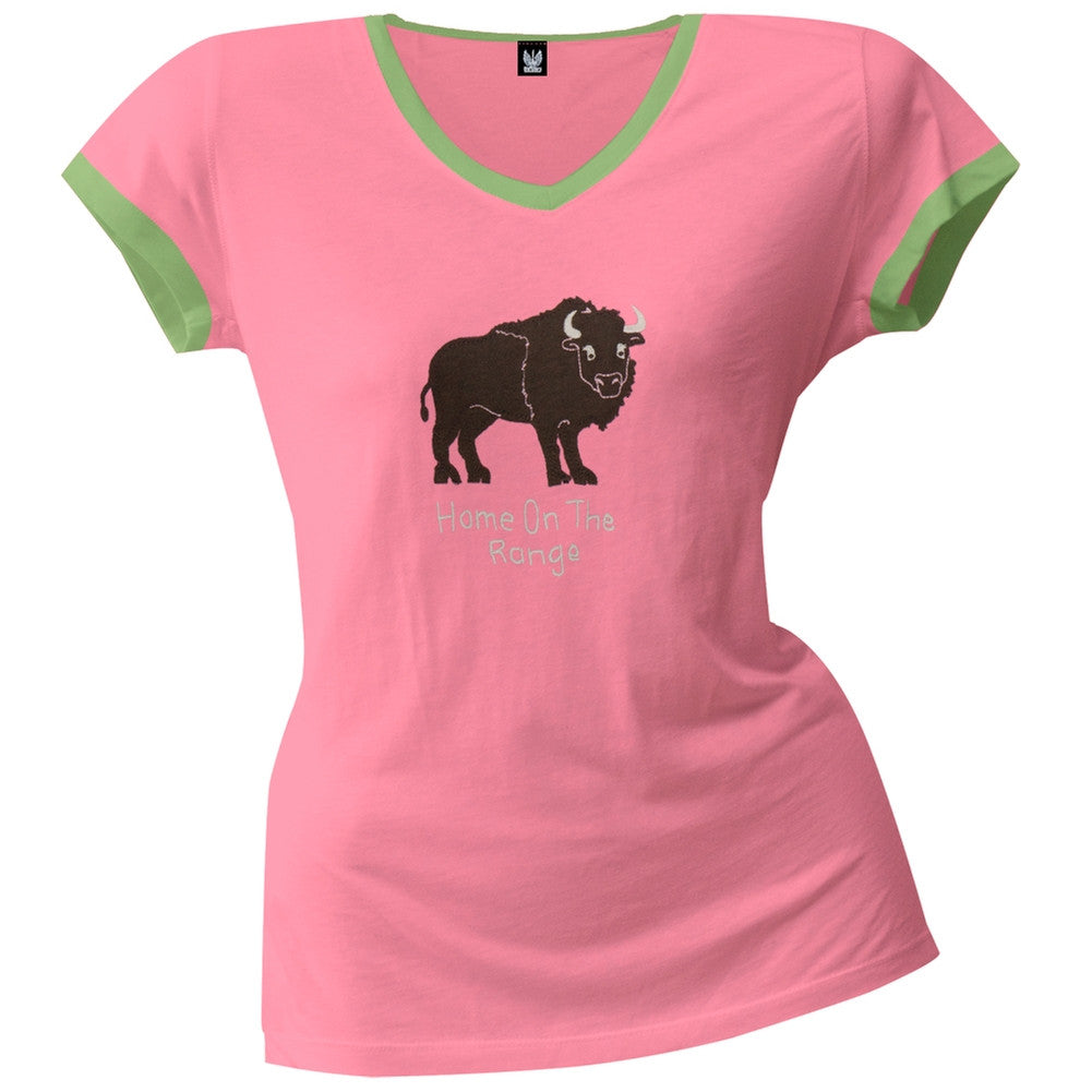 Buffalo Home on the Range Women's V-Neck Ringer Pajama T-Shirt Nightshirts Hatley Usa, Inc   