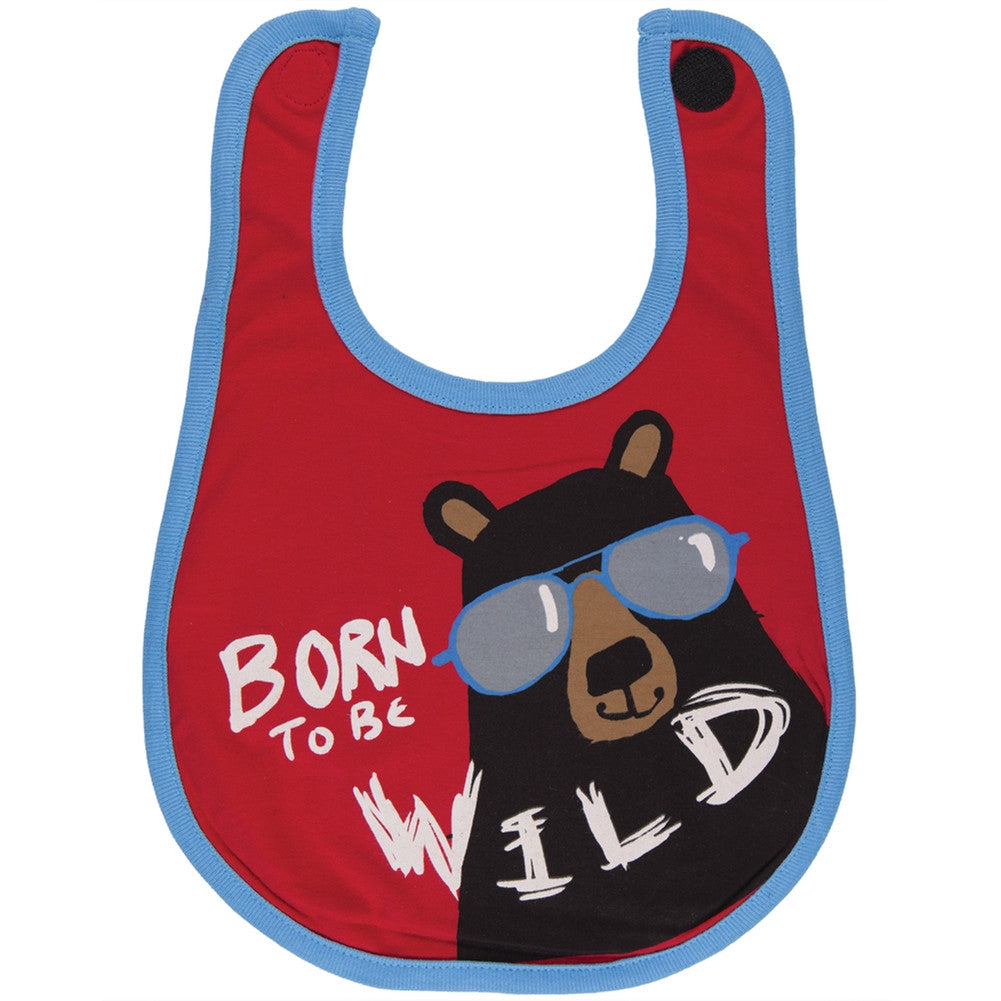 Bear Born To Be Wild Jersey Bib Bibs AnimalWorld   