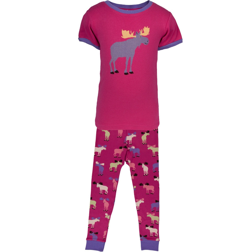 Raspberry Moose All-Over Juvy Pajama Set Pajama Sets Animalworld   