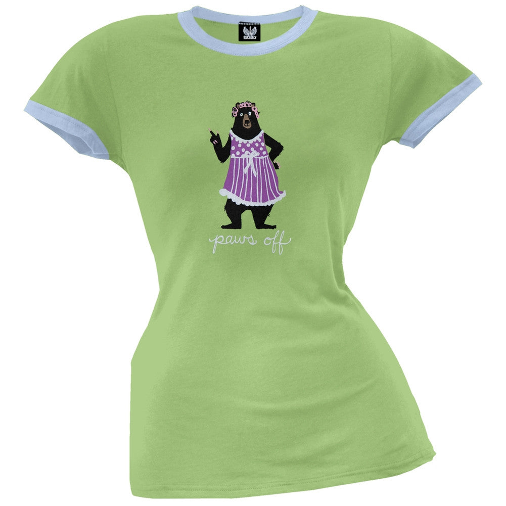 Bear Paws Off Women's Pajama Ringer T-Shirt Sleepwear Tops Hatley Usa, Inc   