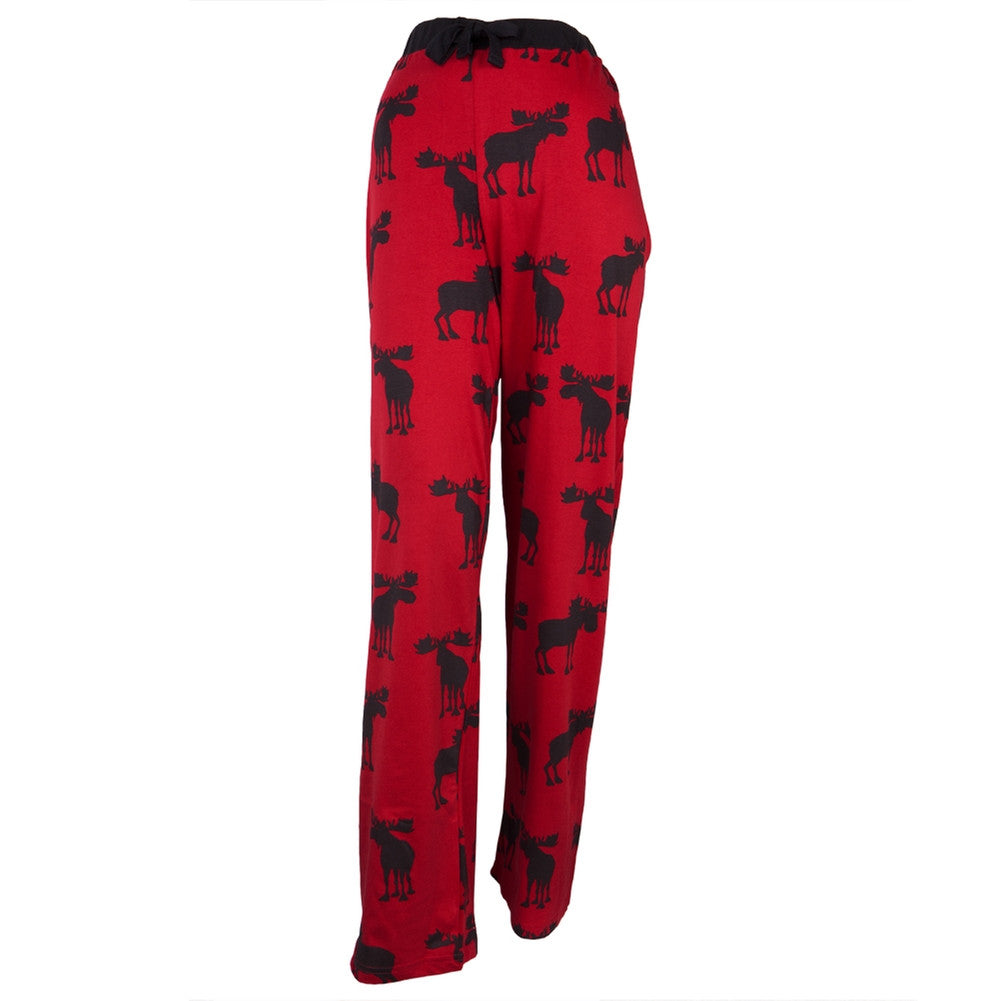 Moose Silhouette Women's Sleep Pants Sleepwear Bottoms Animalworld   