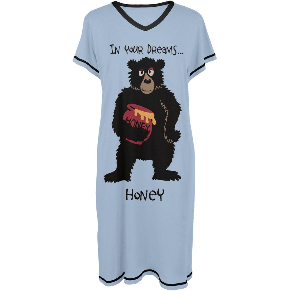 Bear in Your Dreams Honey Women's V-Neck Nightshirt Nightshirts Lazy One   