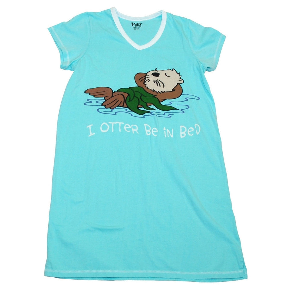 Otter Be Women's V-Neck Nightshirt Nightshirts Lazy One   