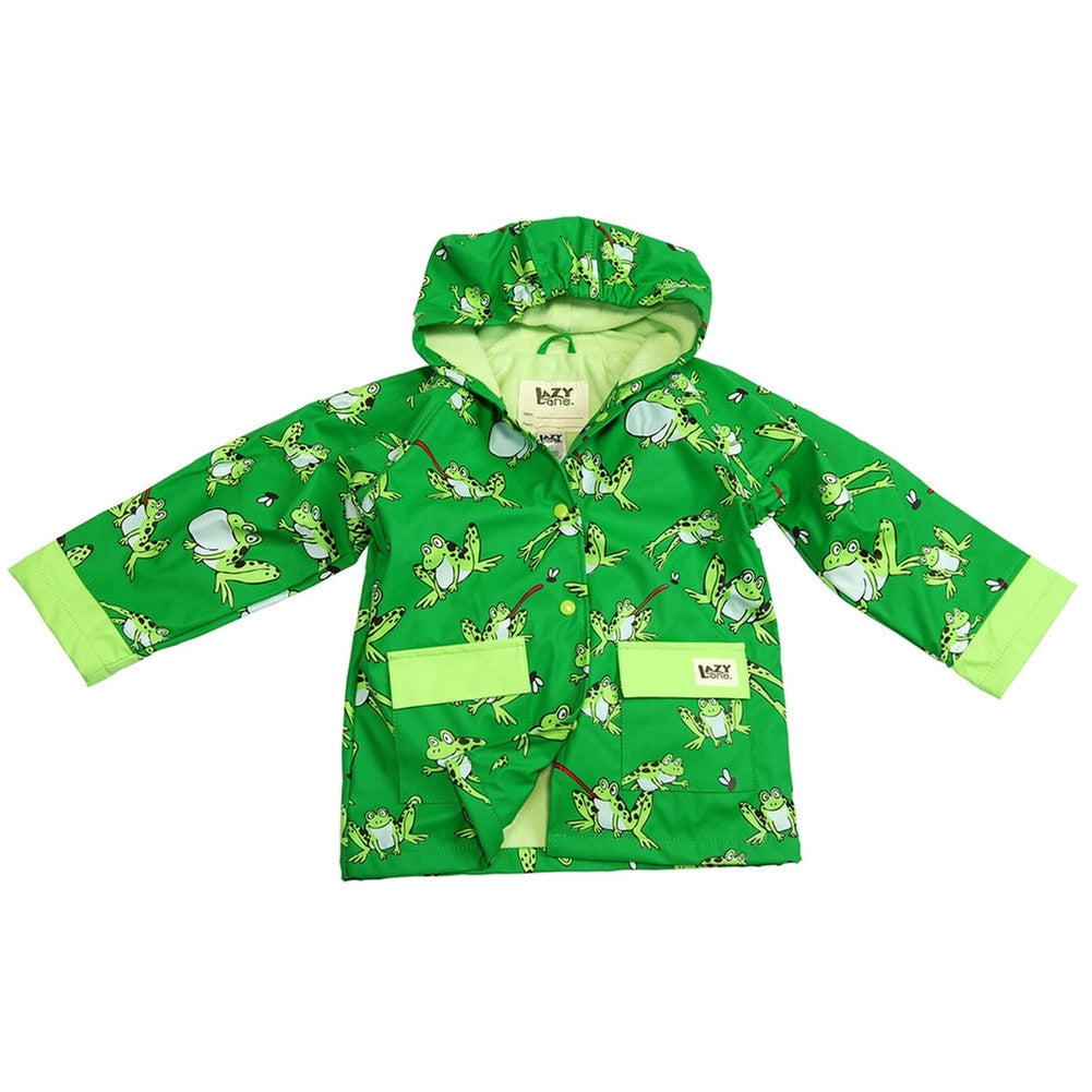 Frog Toadally Green Toddler Rain Coat Jackets Lazy One   