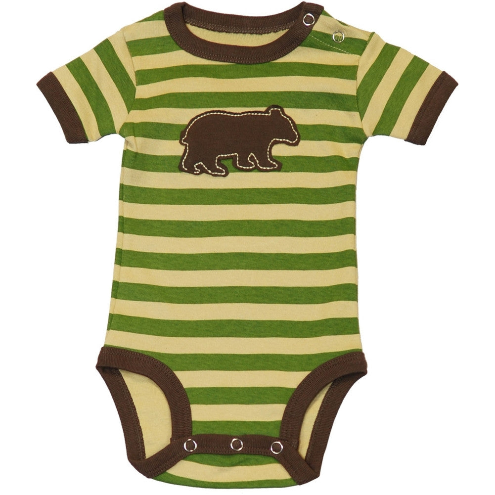 Stripey Bear Baby One Piece Baby One Piece Animalworld   