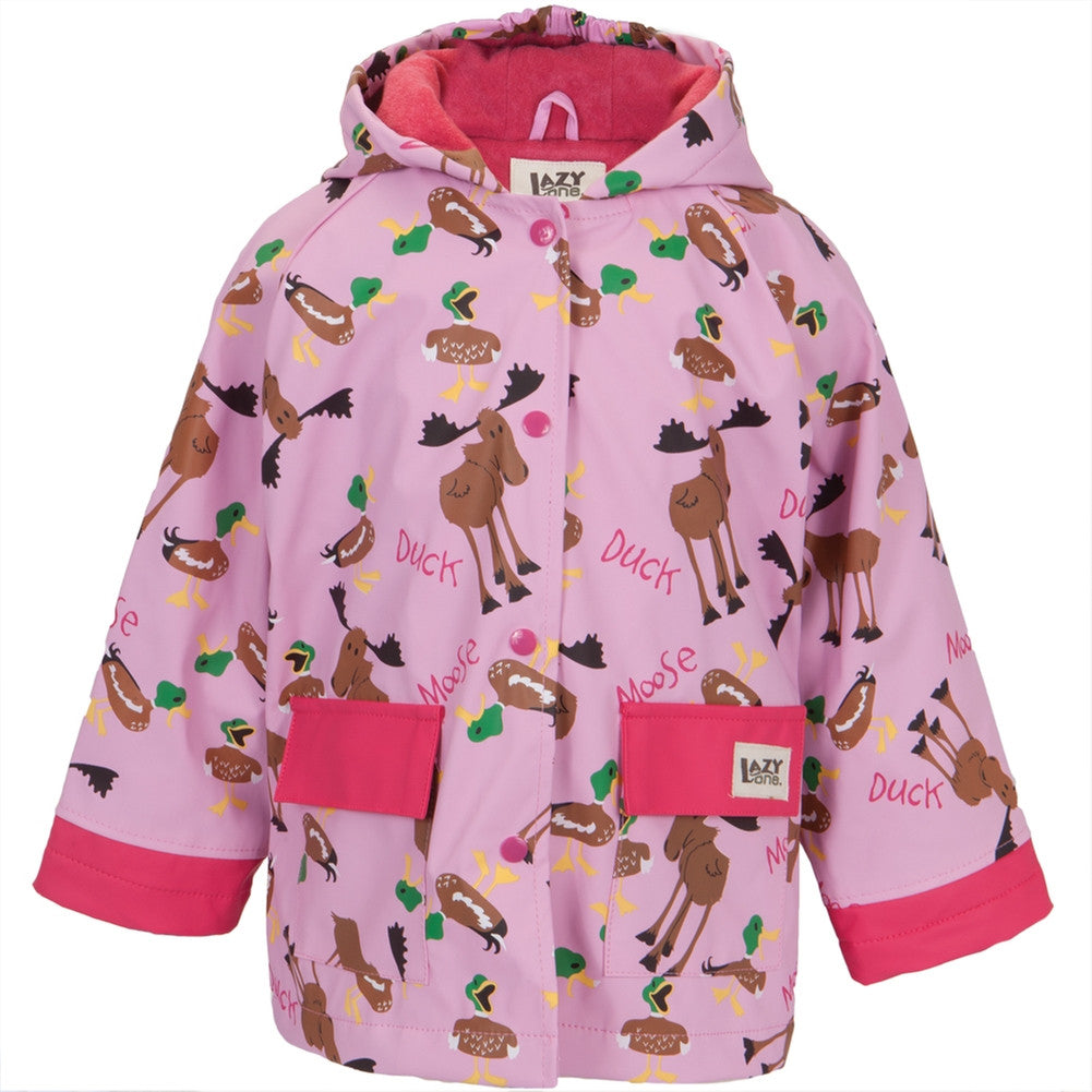 Duck Duck Moose Pink Toddler Rain Coat Jackets Lazy One   