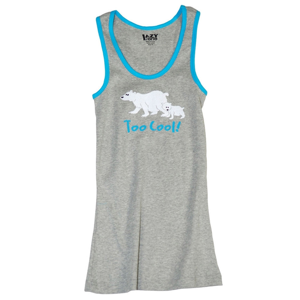 Polar Bear Too Cool Juniors Tank Top Tank Tops Lazy One   