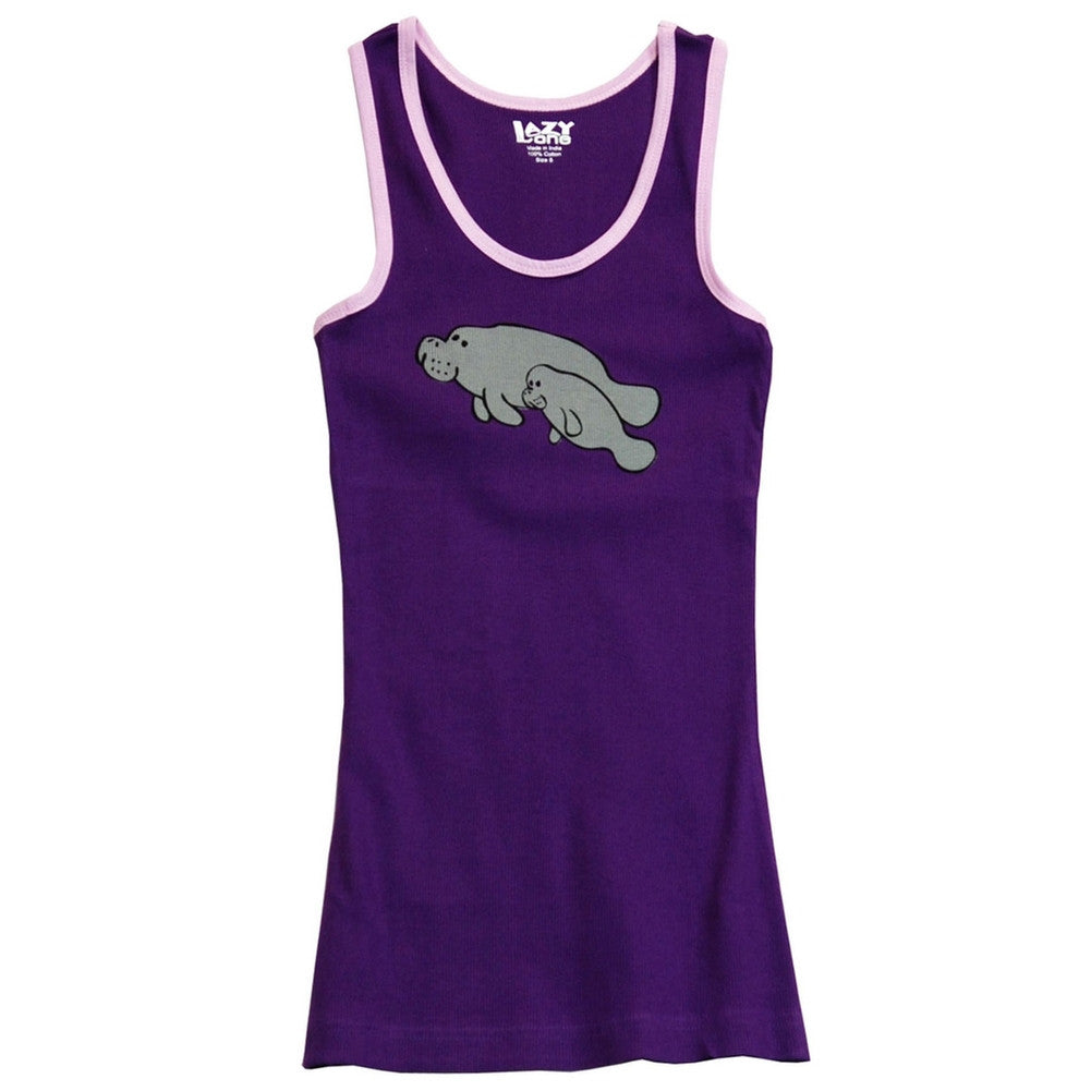 Manatee and Baby Juniors Tank Top Tank Tops Lazy One   