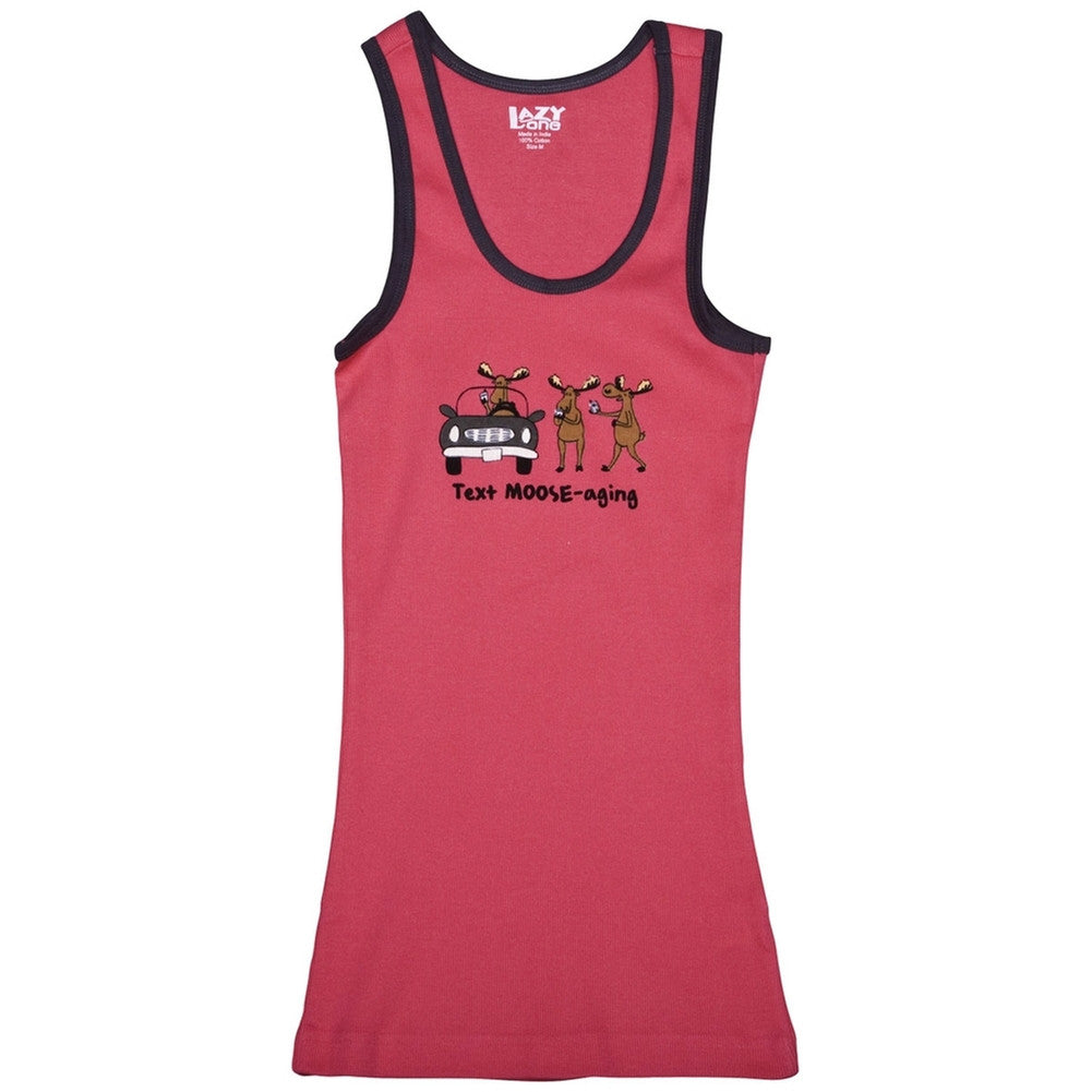 Text Moose-aging Juniors Tank Top Tank Tops Lazy One   