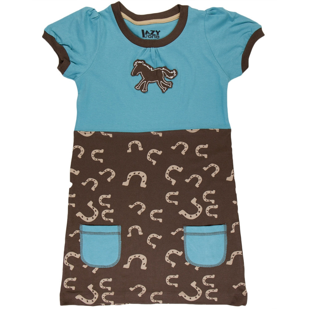 Horse & Shoes Toddler Dress Dresses Lazy One   