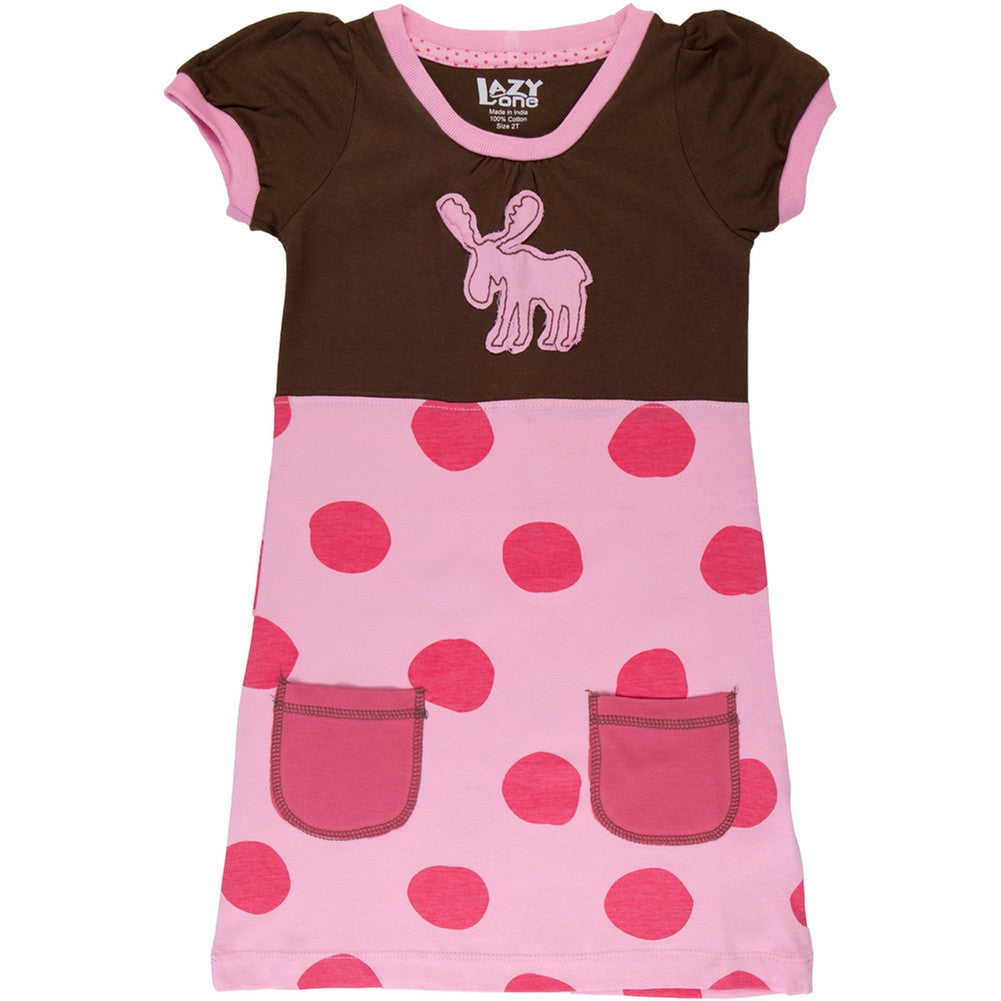 Polka Dot Moose Toddler Dress Dresses Animalworld   