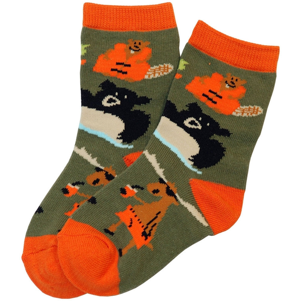 Bear Up a Creek Kid's Socks Socks Lazy One   