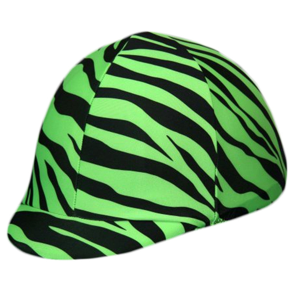 Equestrian Lime Green Zebra Helmet Cover Helmets AnimalWorld   