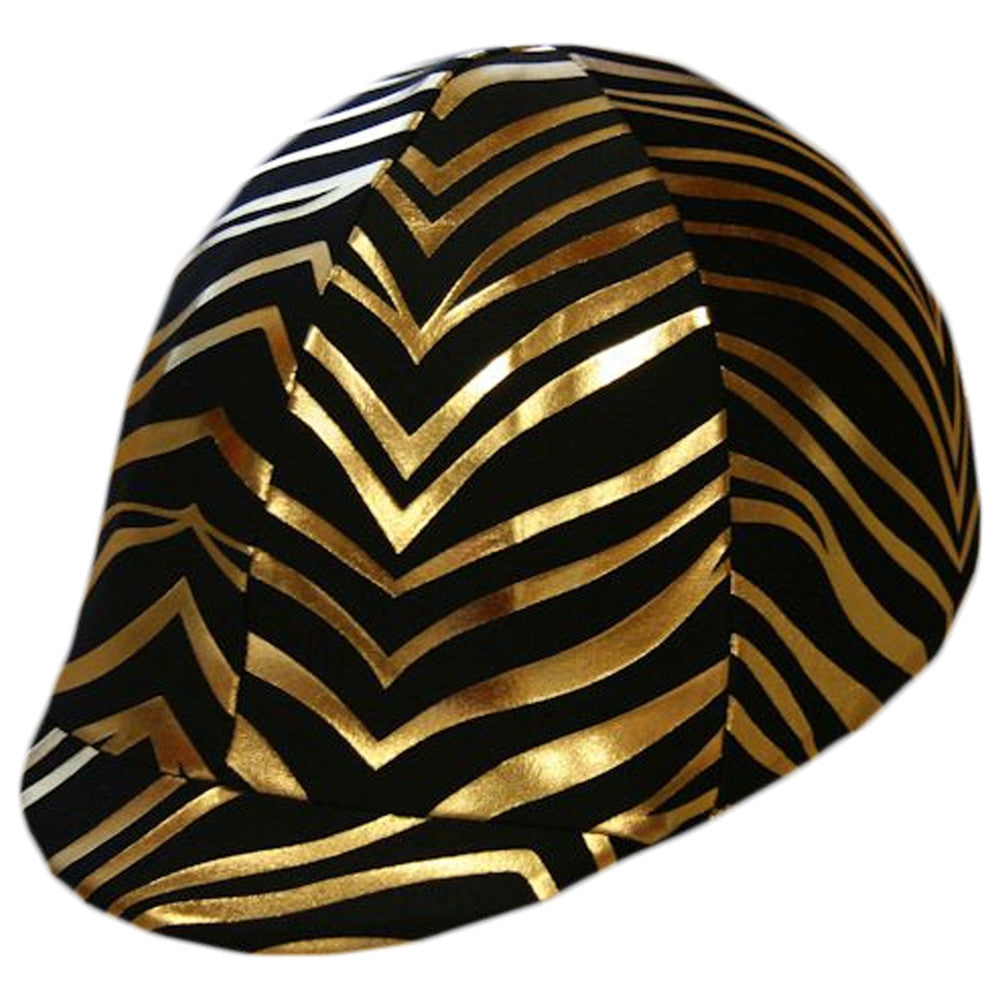 Equestrian Gold Zebra Helmet Cover Helmets AnimalWorld   