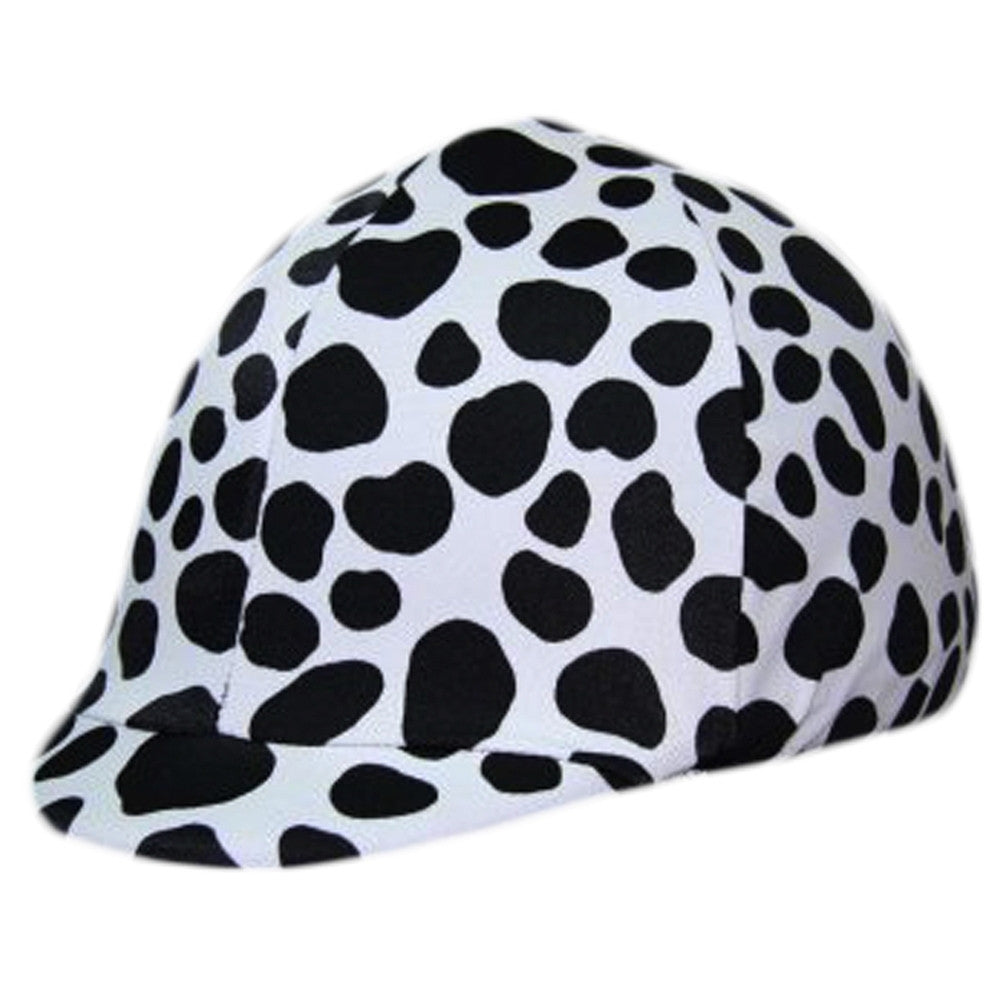 Equestrian Black and White Spotted Pony Helmet Cover Helmets AnimalWorld   