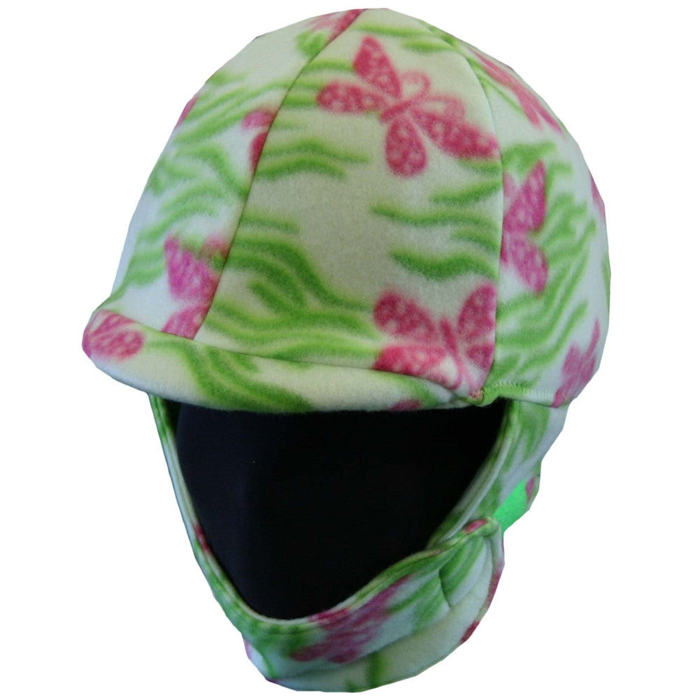 Equestrian Pink and Green Butterfly Fleece Helmet Cover Helmets AnimalWorld   