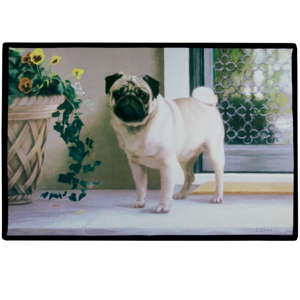 Pug On The Porch Doormat Doormats Animalworld   