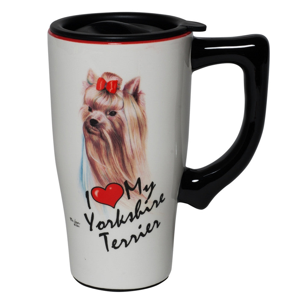 Yorkshire Terrier I Heart Ceramic Travel Mug Travel Mugs Animalworld   