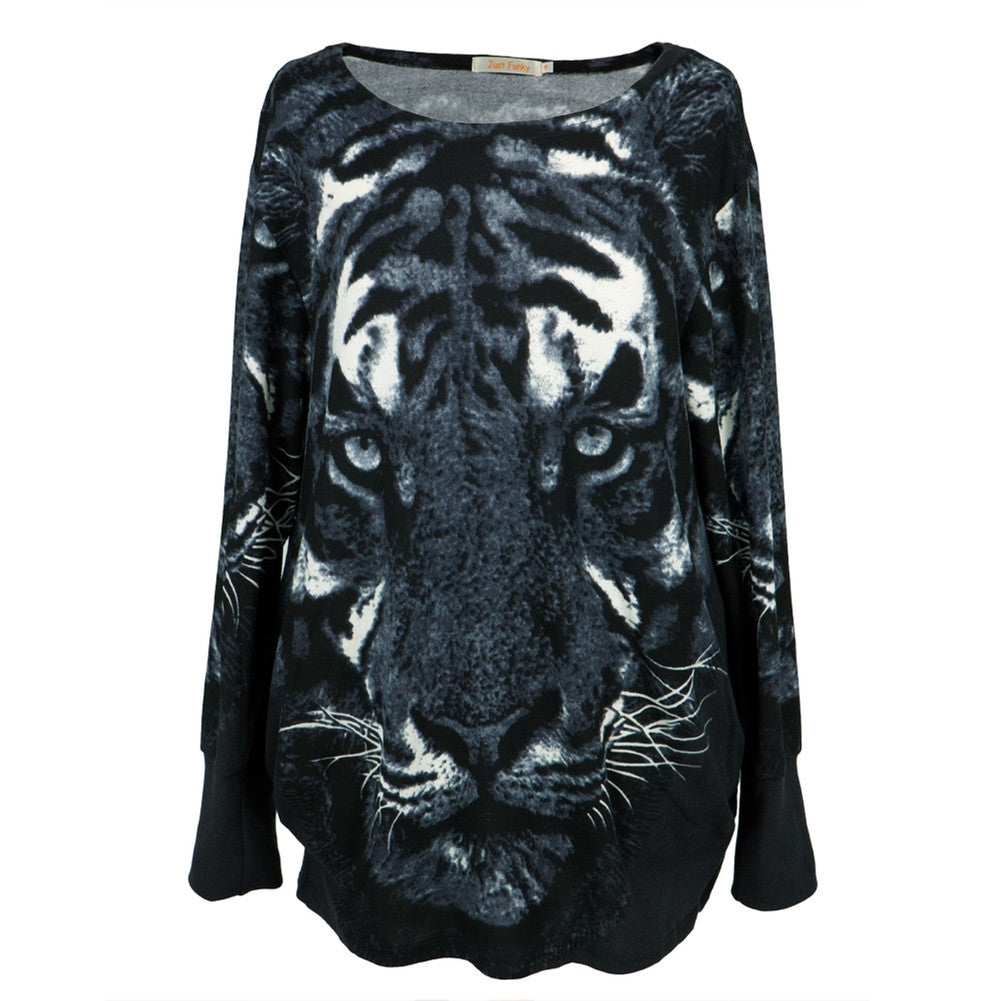 Black Women's Tiger Sweater Sweaters Animalworld   