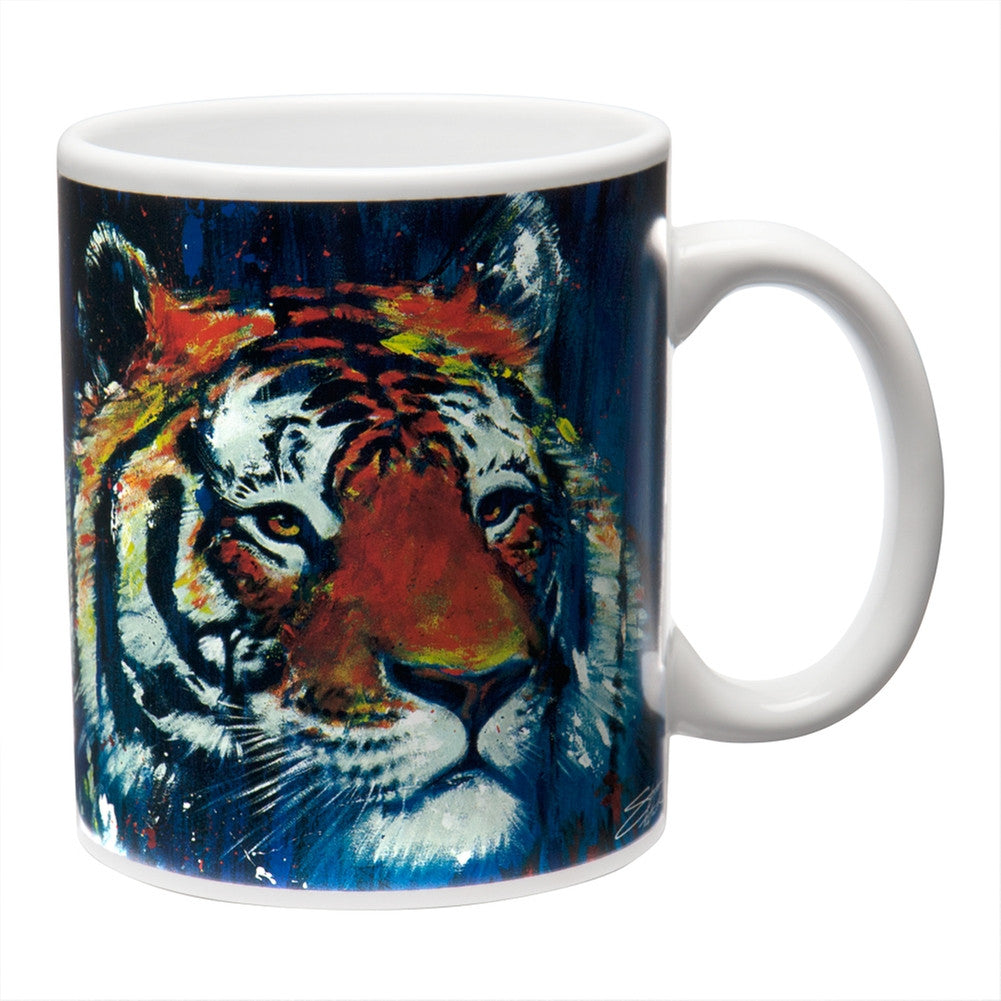 Stephen Fishwick Blue Tiger Coffee Mug Coffee Mugs Animalworld   