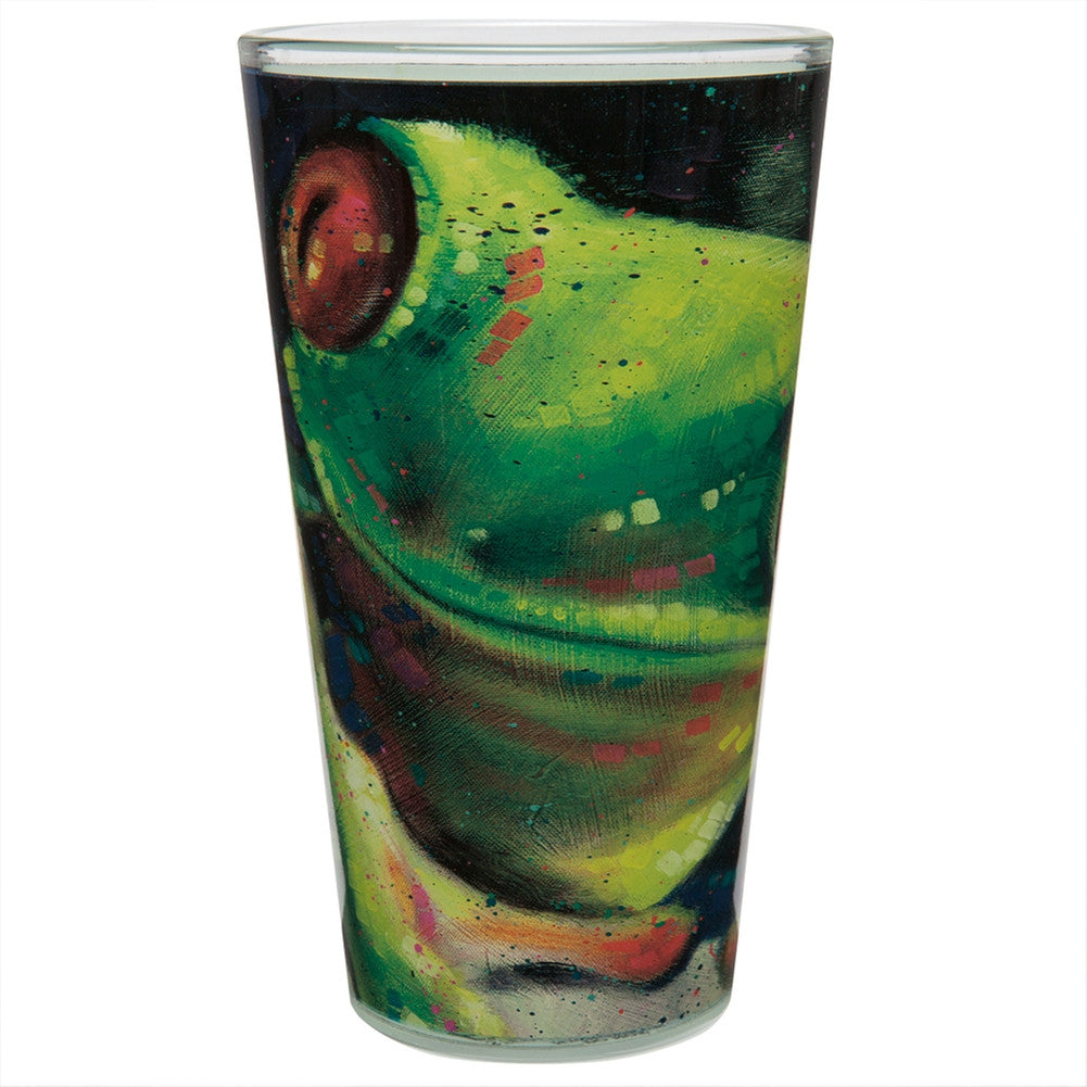 Stephen Fishwick Green Frog Pint Glass Pint Glasses Animalworld   