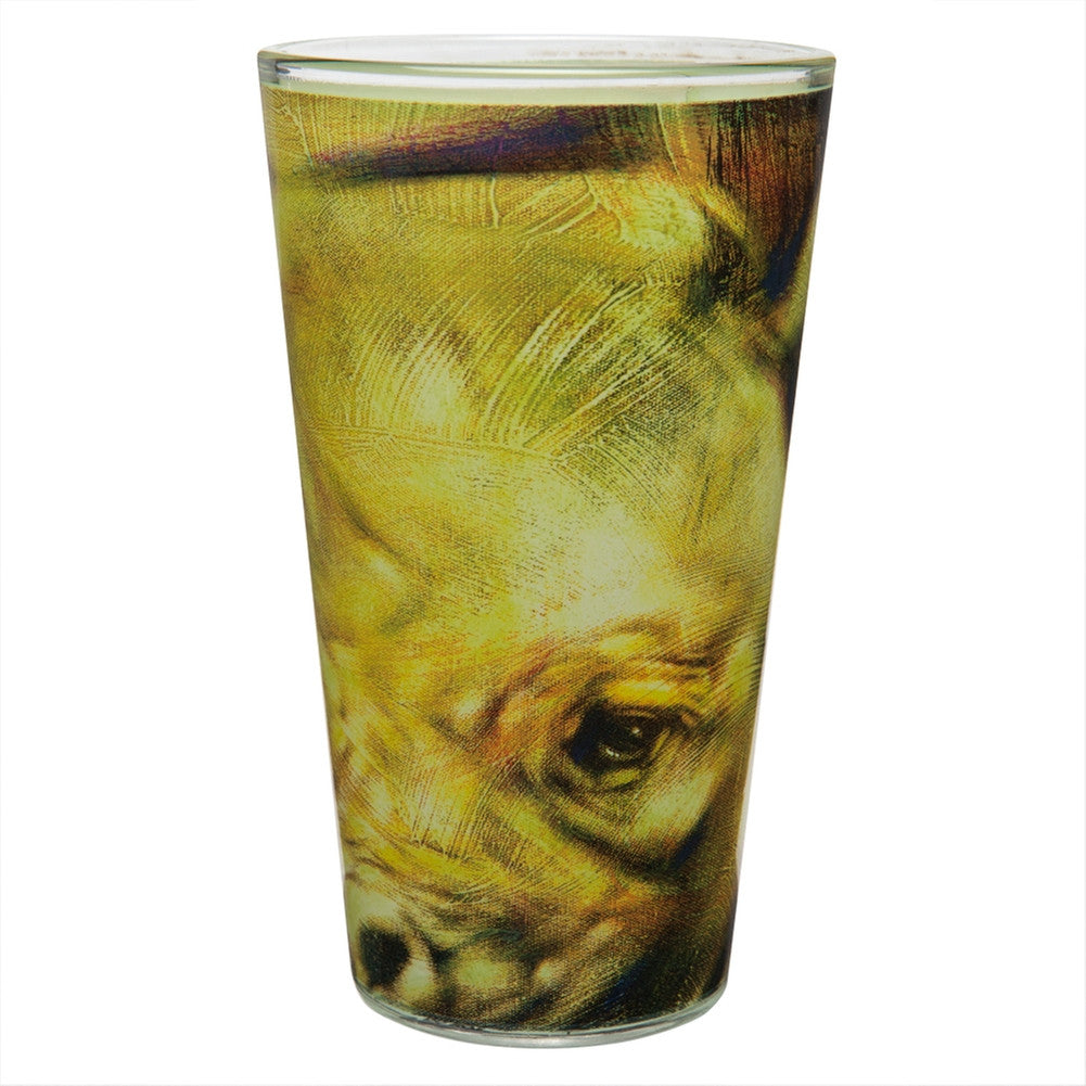 Stephen Fishwick Rhino Pint Glass Pint Glasses Animalworld   