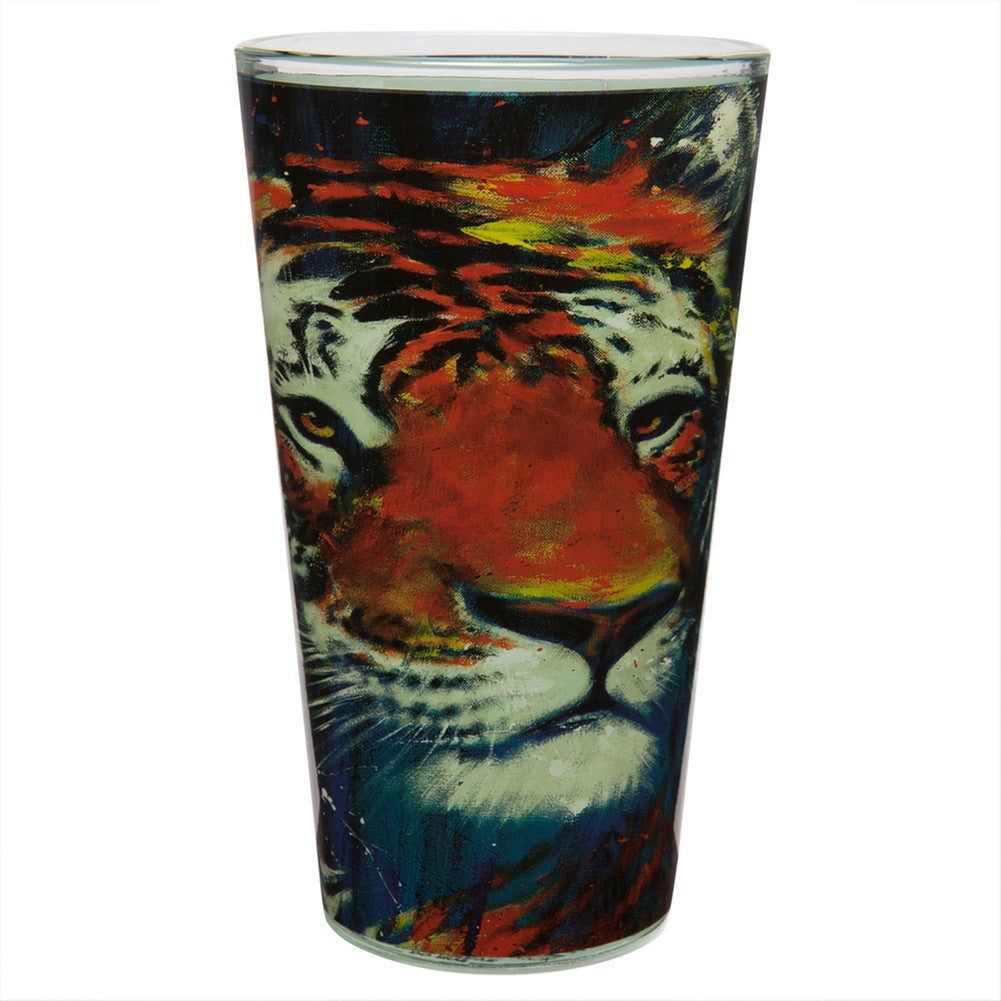 Stephen Fishwick Blue Tiger Pint Glass Pint Glasses Animalworld   