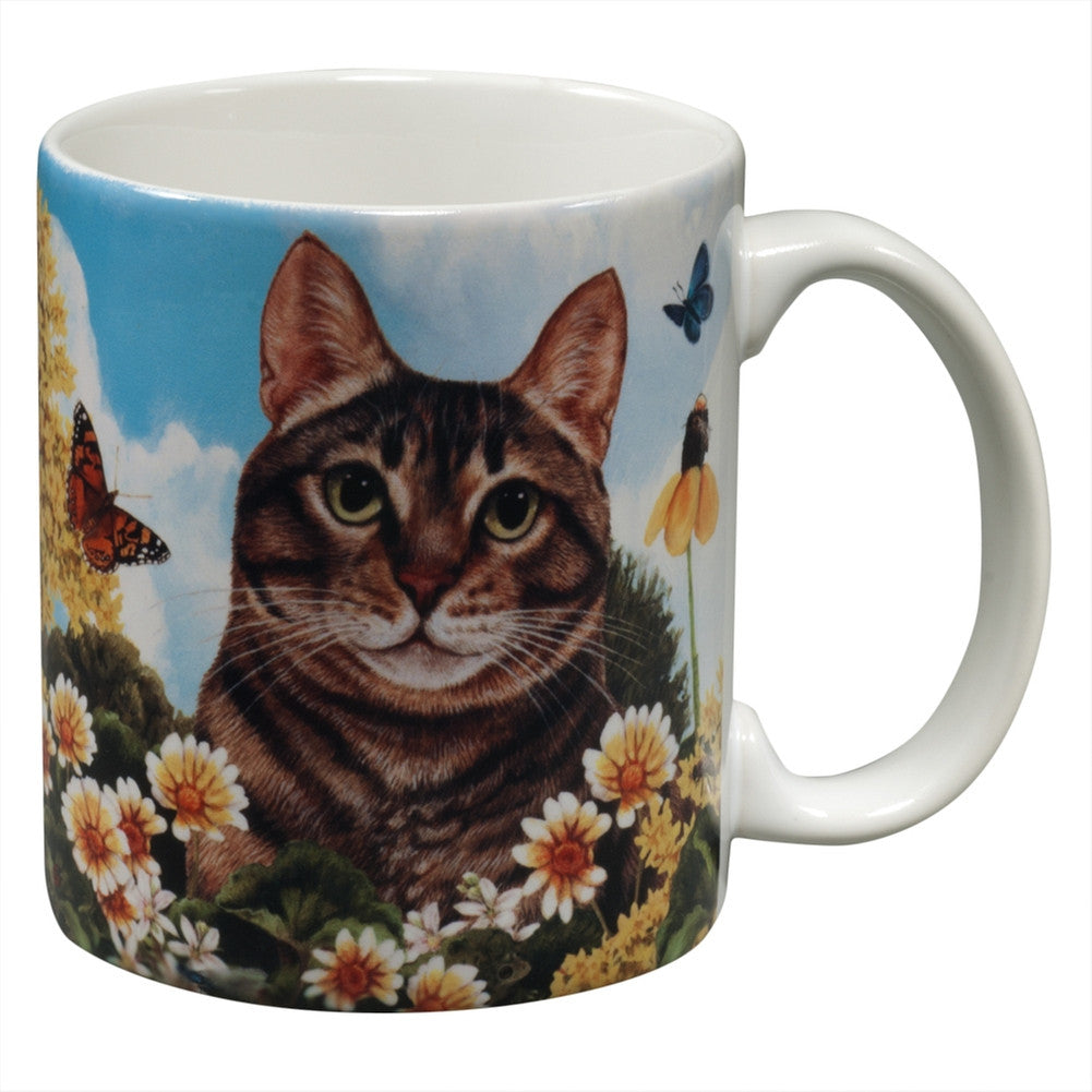 Tabby Cat Garden Party Fun Mug Coffee Mugs Animalworld   