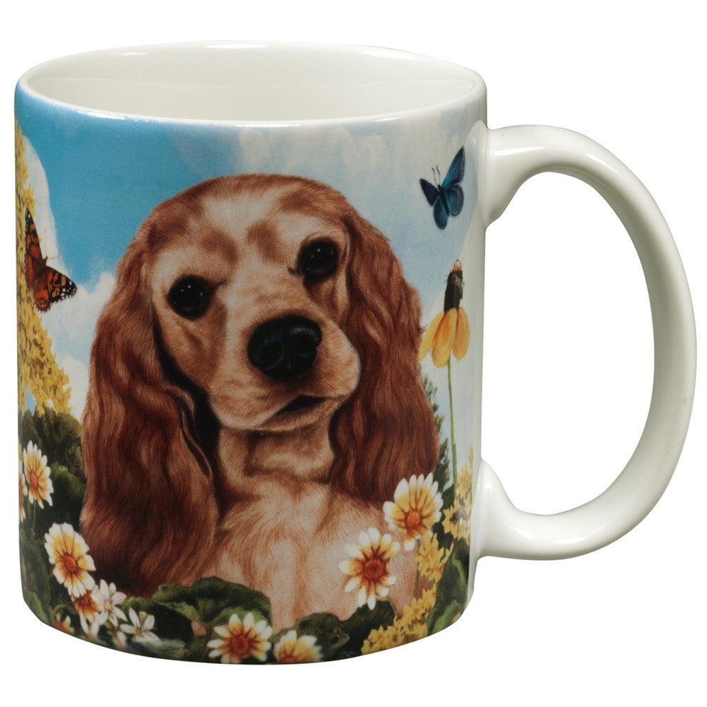 Tan Cocker Spaniel Garden Party Fun Mug Coffee Mugs Animalworld   