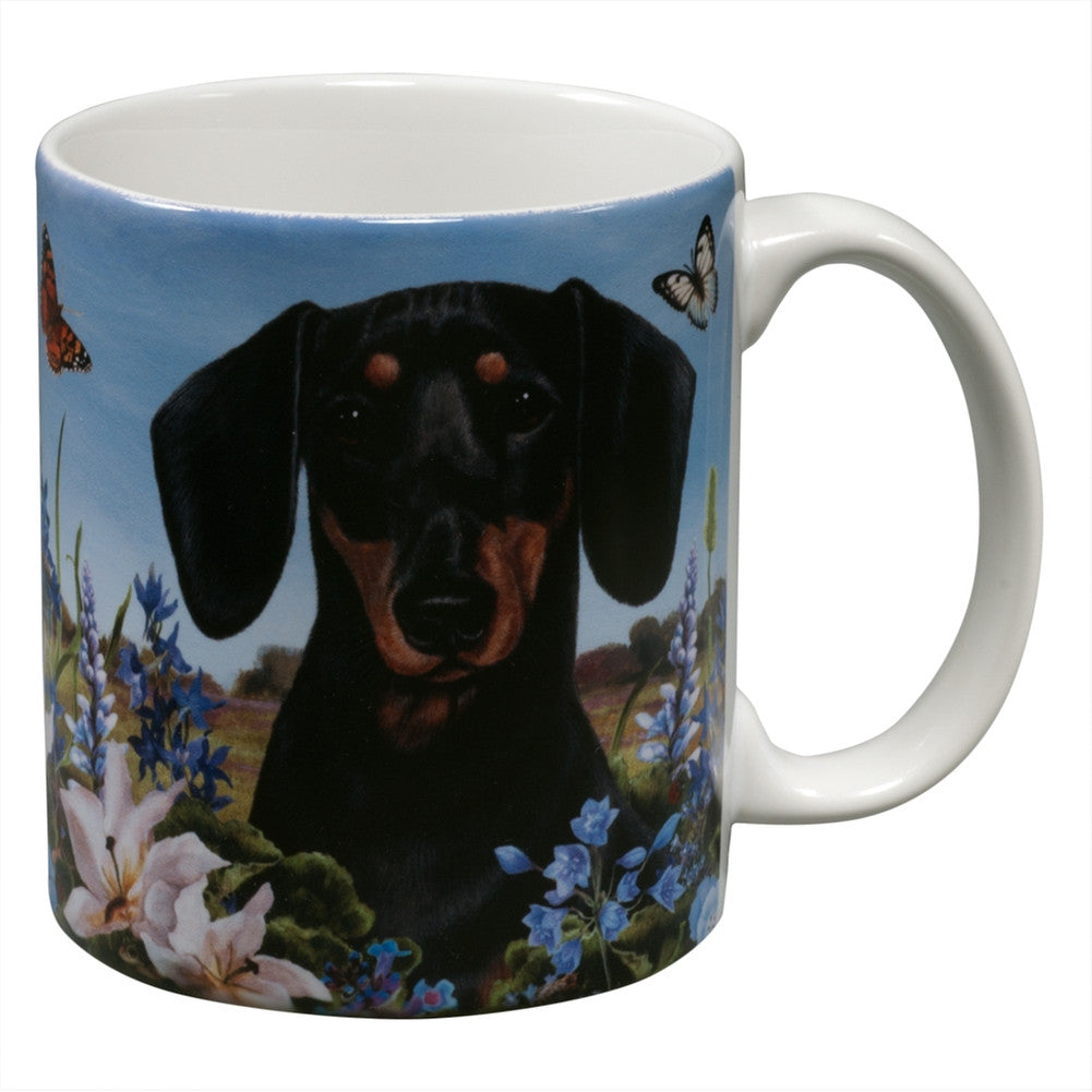 Black Dachshund Garden Party Fun Mug Coffee Mugs Animalworld   